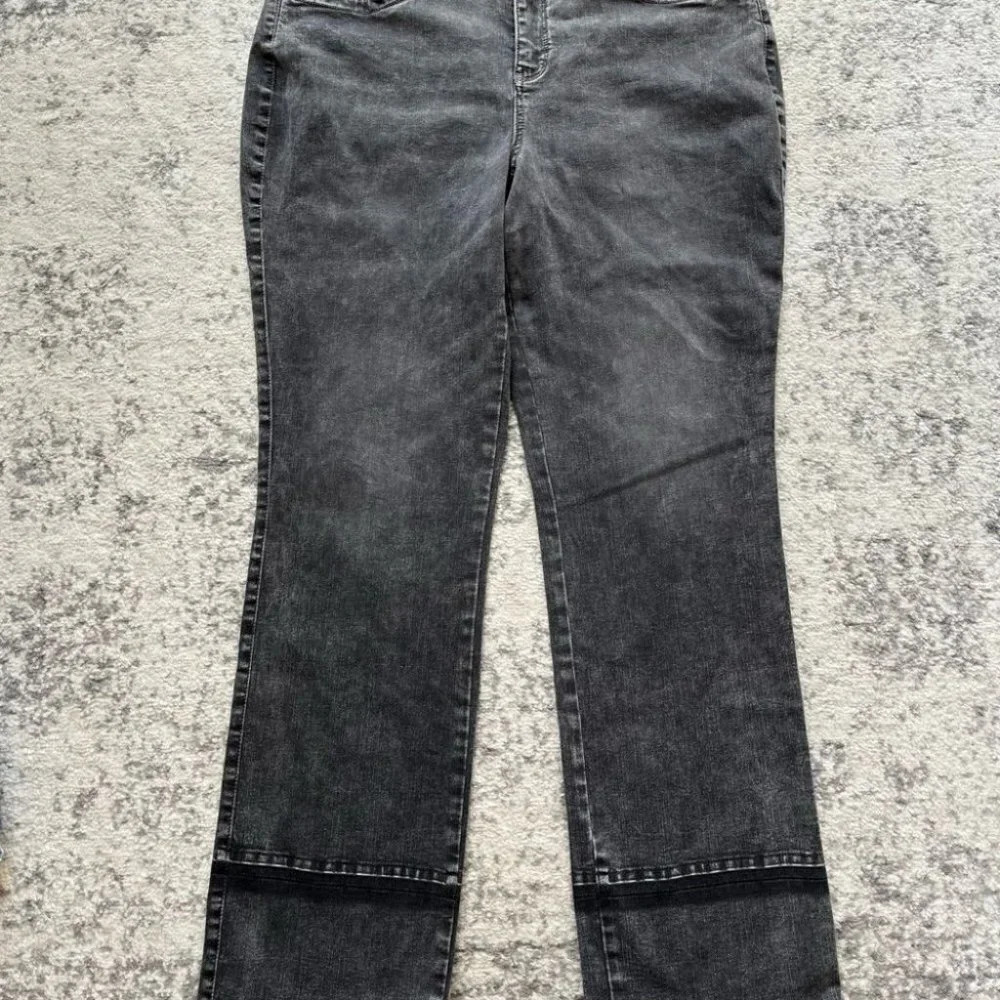 NYDJ jeans high rise Marilyn straight leg gray 18 - Picture 8 of 8